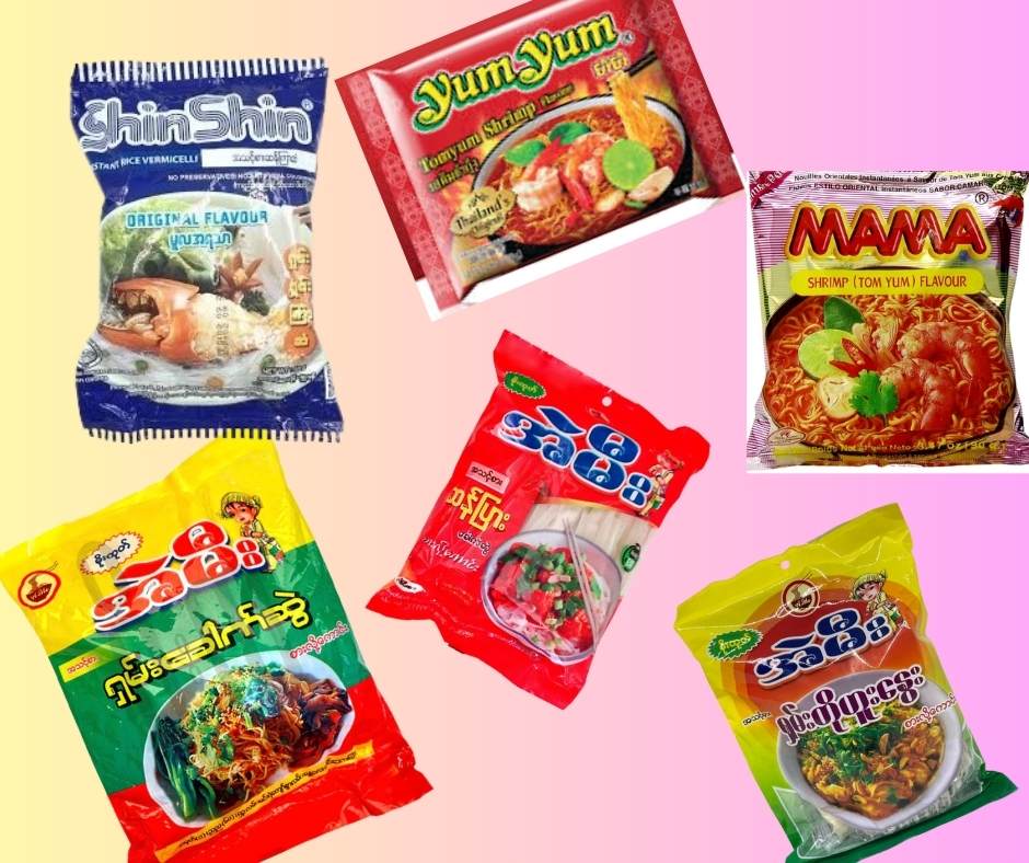 အသင့်စားခေါက်ဆွဲခြောက်ထုပ်များ